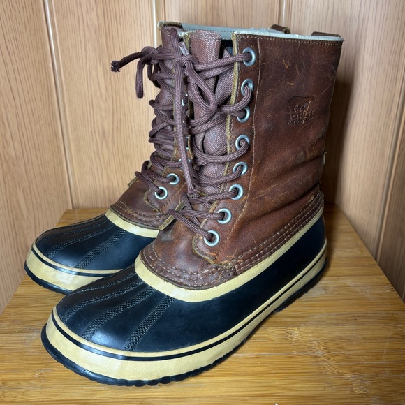 Sorel 1964 Womens Duck Brown Leather Waterproof Winter Snow Boots Sz 8 - Picture 6 of 11